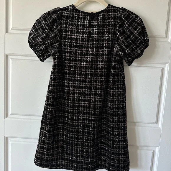 Zara Girl's Collection Black Plaid Dress Sparkly Size 8 - Picture 2 of 4